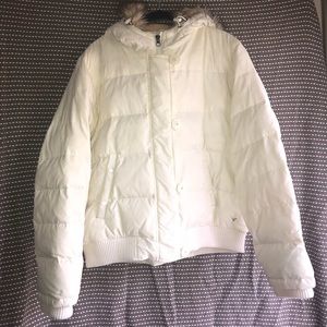 American Eagle Eggshell White Puffer Coat